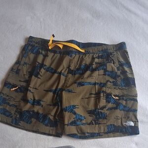 The North Face Men's 2XL Swim Trunk Shorts - Blue and Brown Camouflage